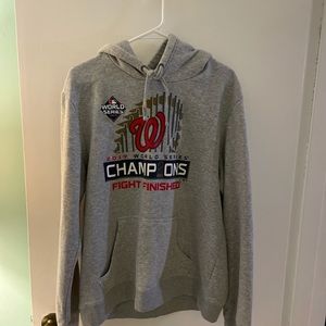 Grey Washington Nationals 2019 World Series champions hoodie